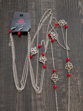 Paparazzi Silvertone  Necklace & Earrings Set NWT